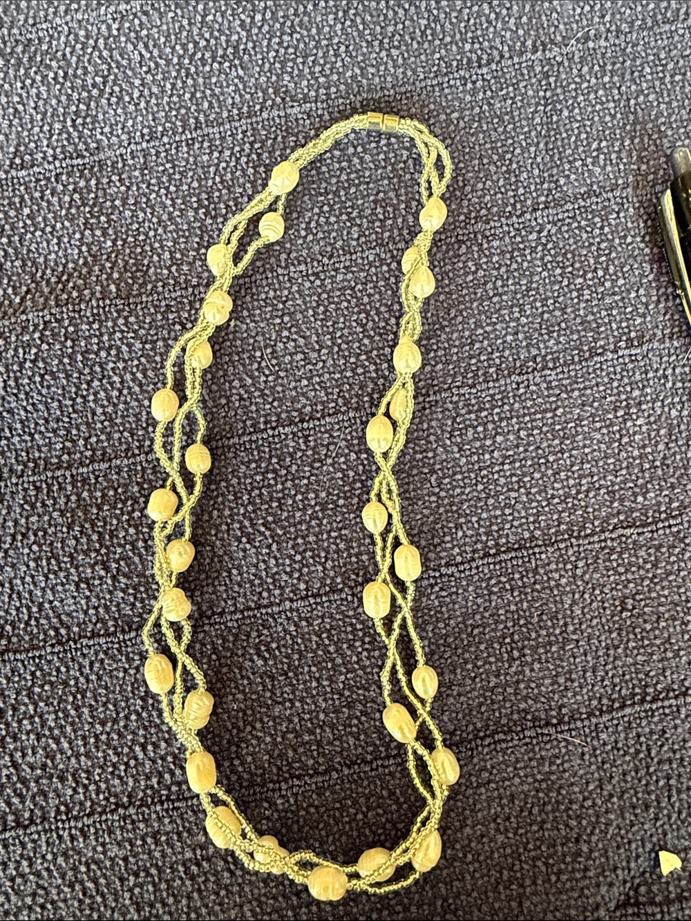 Yellow Gold Beaded Multi-Strand Necklace